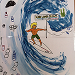 dibujo surf and clean en escuela de surf surf&rock